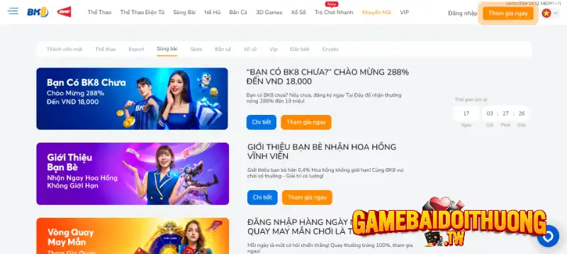 Khuyến mãi game bài BK8: Nhằm thu hút nhiều cược thủ