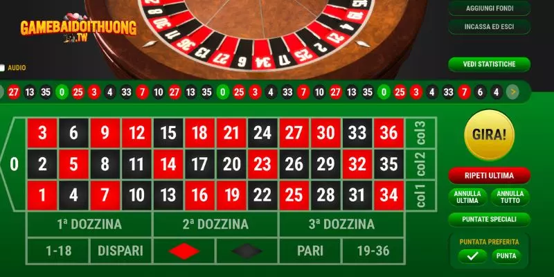 Bàn chơi roulette trực tuyến tại nhà cái