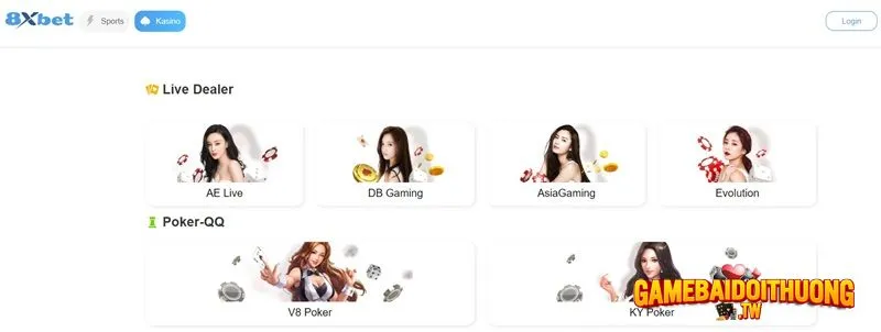 Trải nghiệm casino trực tuyến tại 8XBET