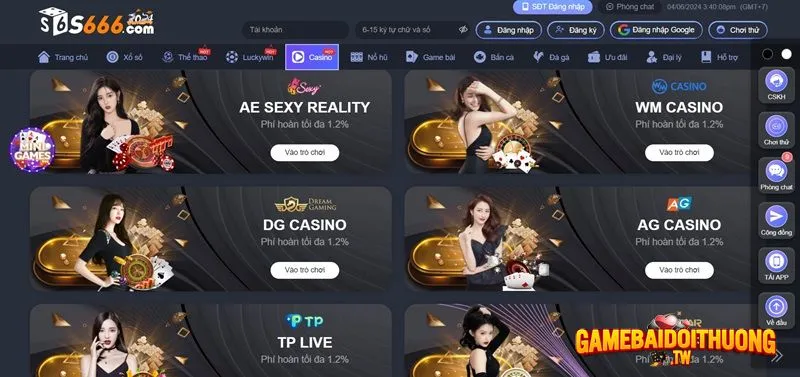 Chơi casino trực tuyến “thả ga” tại S666